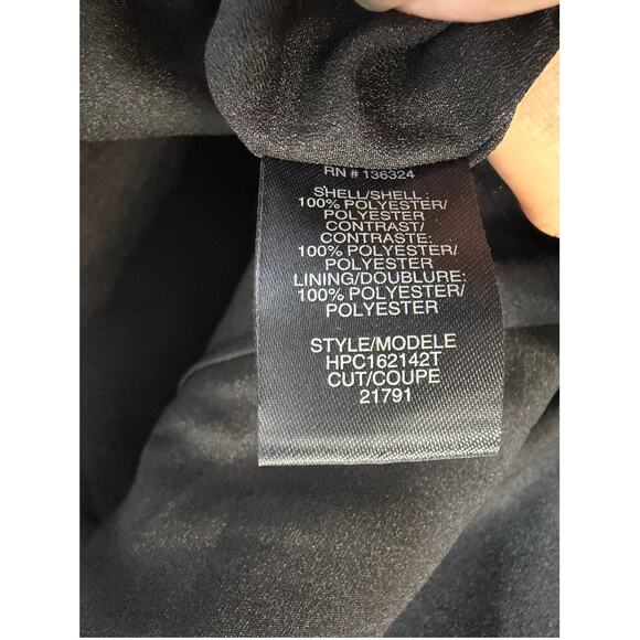 Halston Heritage One-Shoulder Draped Satin-Paneled Crepe Gown Black Dress Sz 4 - Picture 10 of 16